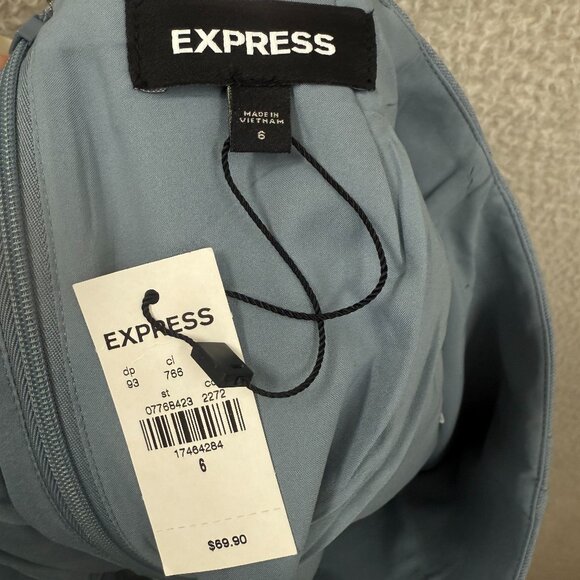 Express Woven Pencil Light Blue Short Skirt Size 6 NWT - Picture 6 of 9